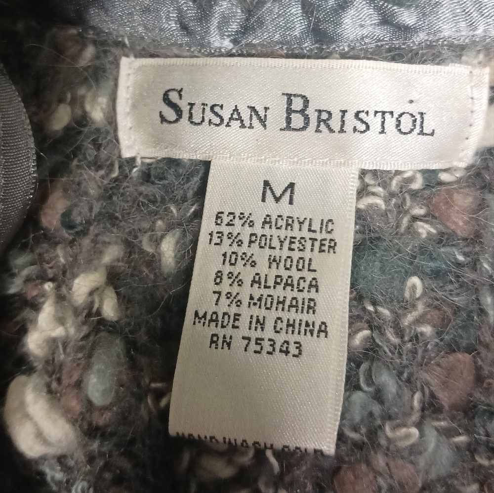 Susan Bristol Alpaca Wool Mohair sweater cardigan womens medium super soft! - Picture 9 of 9